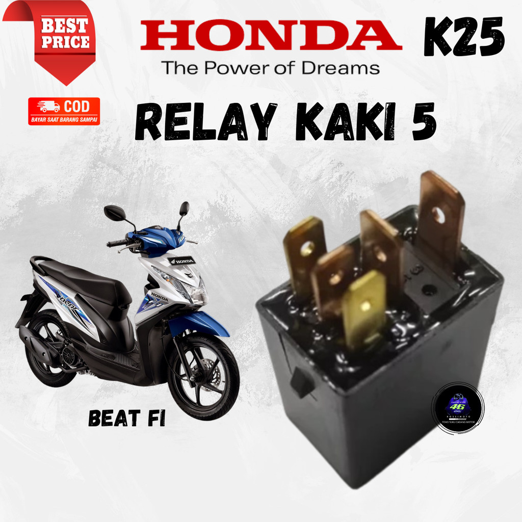 ( GARANSI ) ORI RELAY KAKI 5 MOTOR  BEAT FI (K25) | SPAREPART ORIGINAL  SUKU CADANG SEPEDA MOTOR