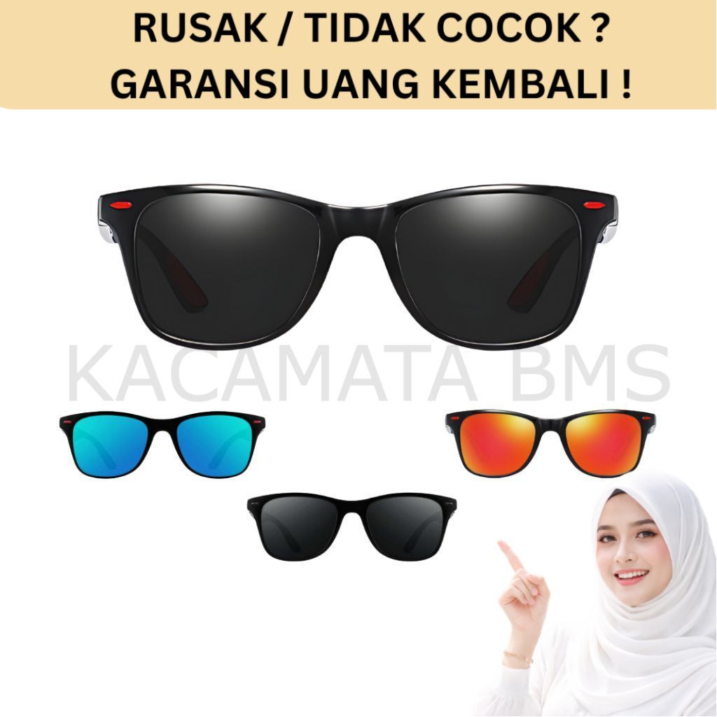 (BM) Kacamata Hitam Pria Laki-laki Kacamata Matahari, Kacamata Keren Gaya
