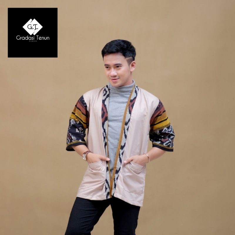 KIMONO PRIA TENUN IKAT ORI TROSO PECANGAAN JEPARA