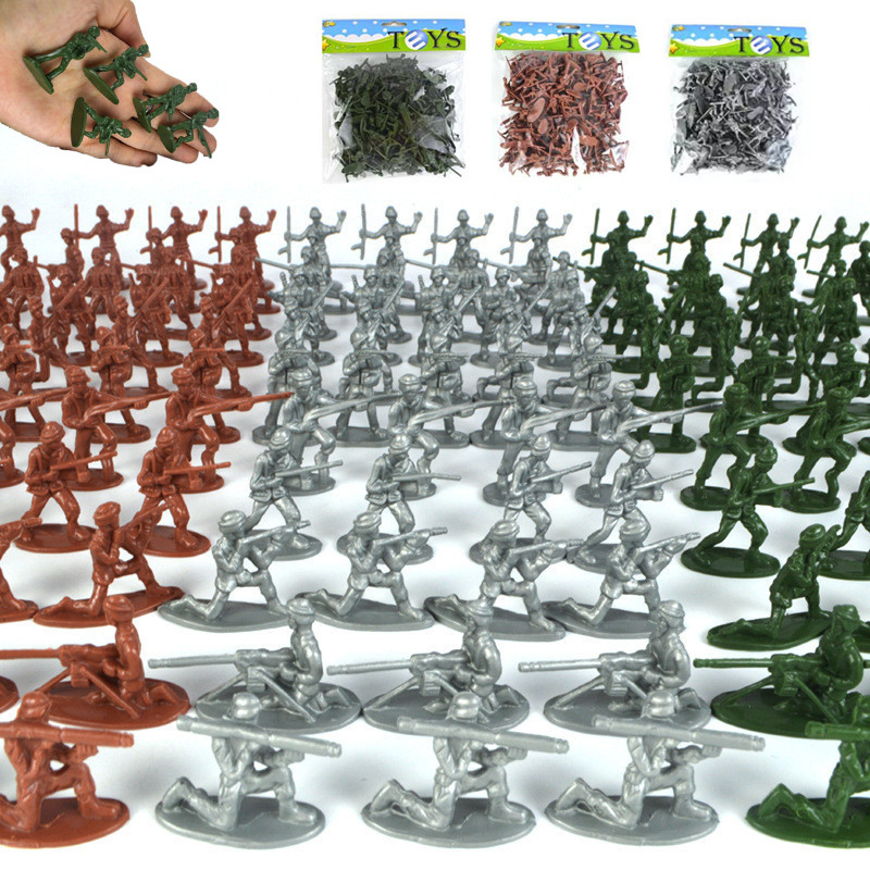 100 Pcs Army Men Toy Military Model Sets Of Toys Army Plastic Soler Figures Accessories Toy Birthday