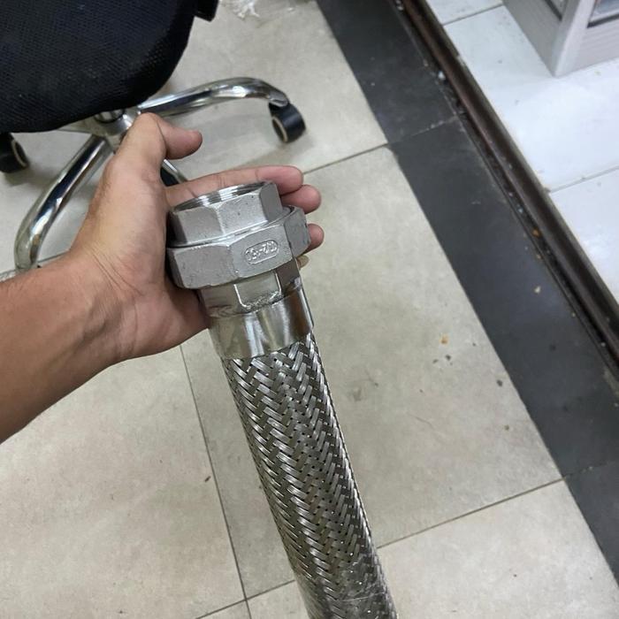 flexible hose metal stainless 1-1/4 inch x 1.5meter connector watermur besi hose stainless