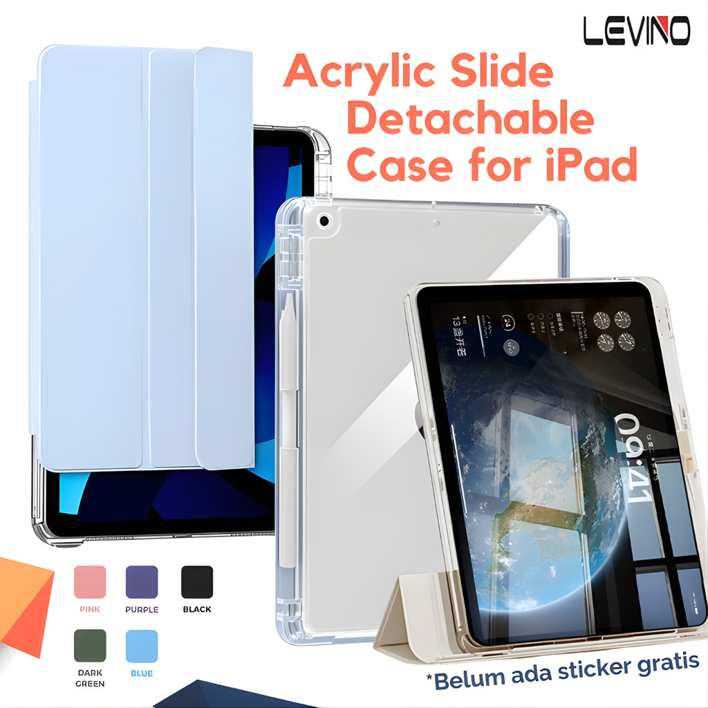 Case Acrylic HD Sliding Track Cover Detachable For iPad A16 Gen 11 Inch Pro 12.9 10th 9th 8th Air5 2
