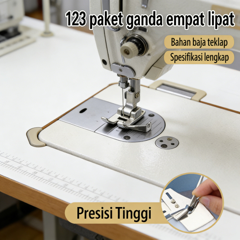 Kain Mesin Jahit Pinggiran 30/32/34mm Bisban Kelim 4 Lipatan Alat Corong Stainless Steel Pemilik Jah