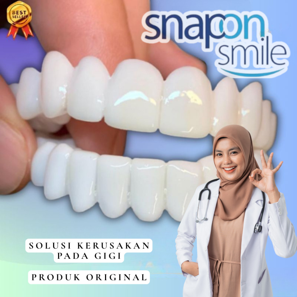 FLAZZ SELL  Gigi Palsu Lepas Pasang Veneer Pelapis Gigi Atas Bawah Permanen Snap On Smile Original D