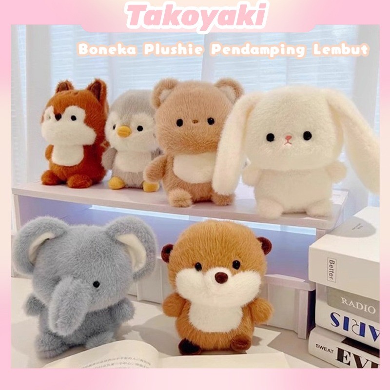 Boneka Plushie Hewan Lembut, Boneka Gajah/Pinguin Bahan Plush Halus, Hiasan Meja & Boneka Penenang
