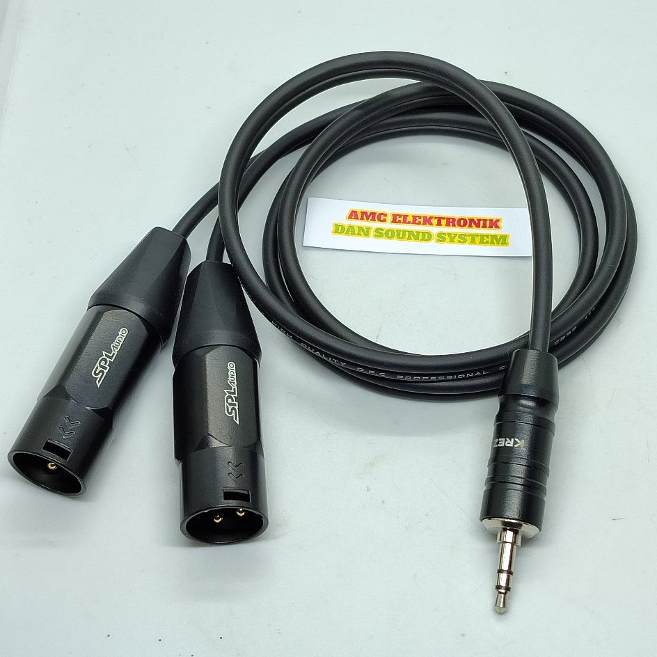 JAMIN MURAH KABEL INPUT HP TO MIXSER JACK 3,5 KREZT TO DUAL XLR CANON MALE SPL AUDIO GCA1300(BISA LA