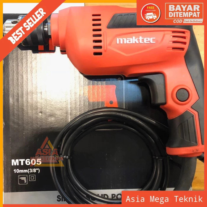 SIXSHOP Maktec Mesin Bor Listrik 10mm MT60 MT 60 Putaran Bolak Balik