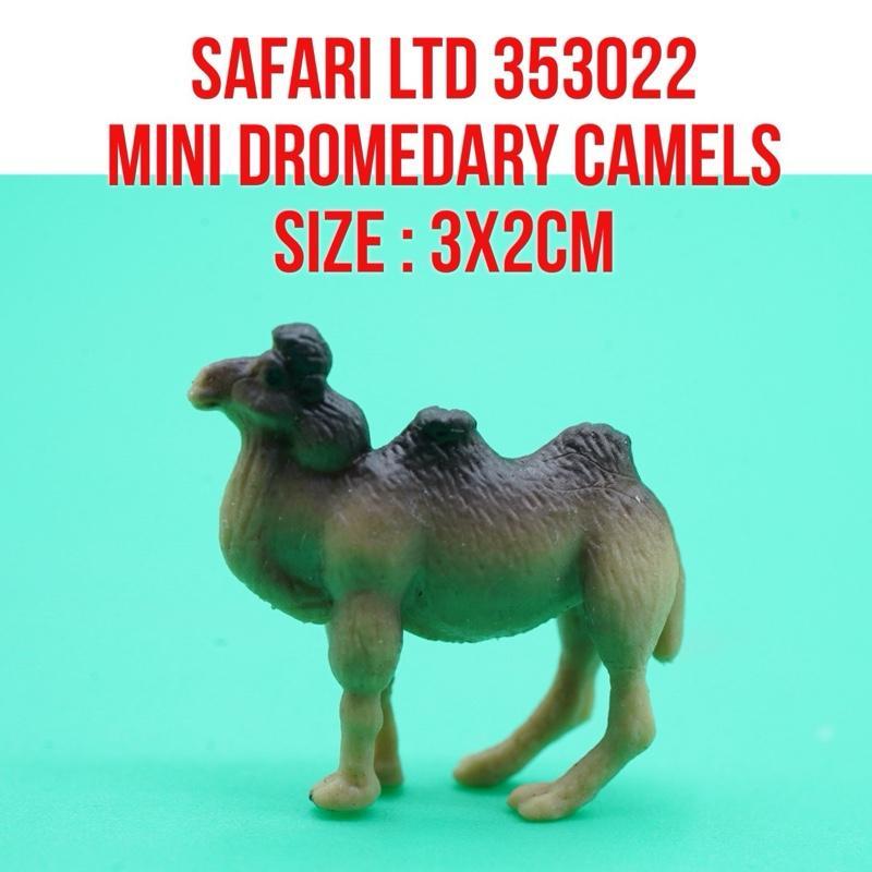 Safari Ltd 353022 Mini Bactrian Camel Unta Baktria Unta Berpunuk Dua  Camelu | Ukuran Kecil 3 x 2 Cm