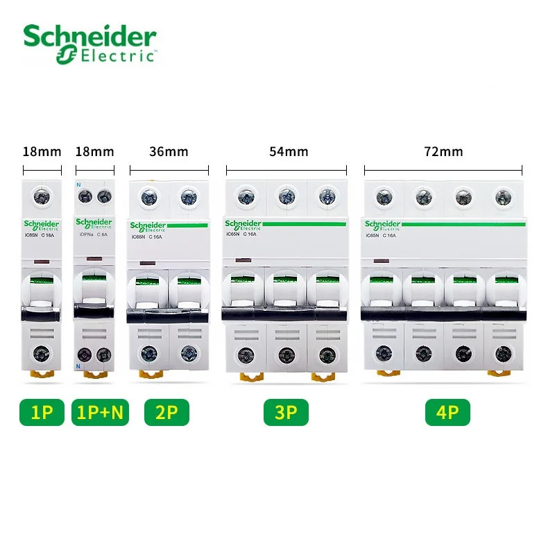 Schneider Circuit breaker Air switch IC65N C25 1P+N C20A 2P 3P C25A 3P C63A 4P 1A 2A 4A 6A 10A 16A 2
