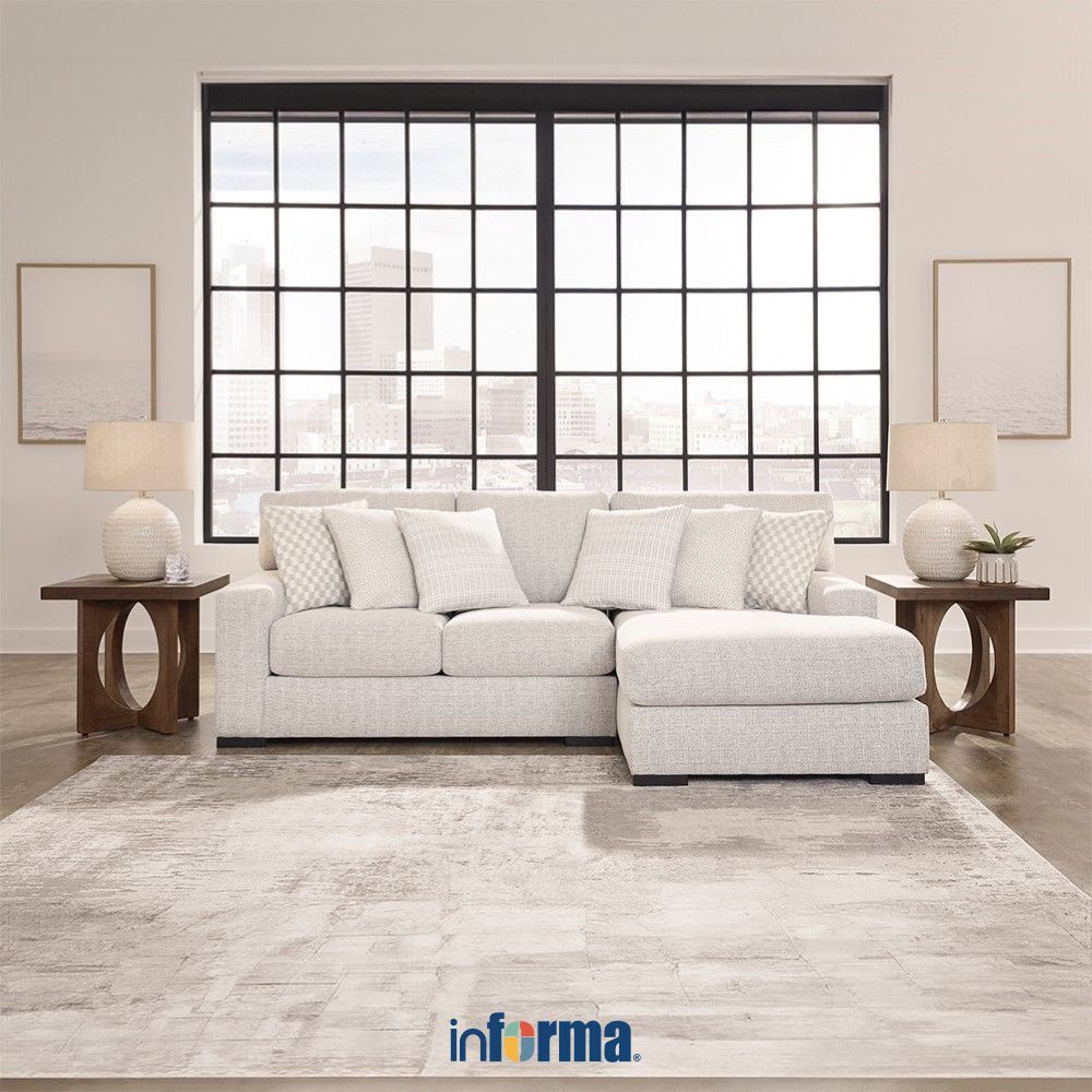 Informa Ashley Larce Sofa Sectional L Fabric - Abu-Abu Sofa Ruang Tamu Sofa Minimalis Kursi Sofa Kur
