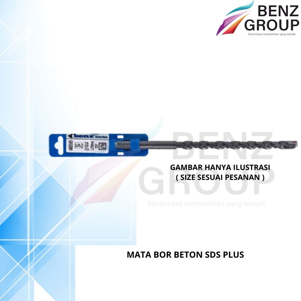 Benz Werkz Mata Bor Beton SDS Plus 20mm x 450mm Mata Bor Rotary Hammer SDS Plus Diameter 20mm Panjan