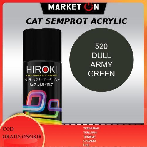HIROKI Cat Doff 520 Dull Army Green Cat Semprot Akrilik Warna Hijau Army Finishing Matte Profesional