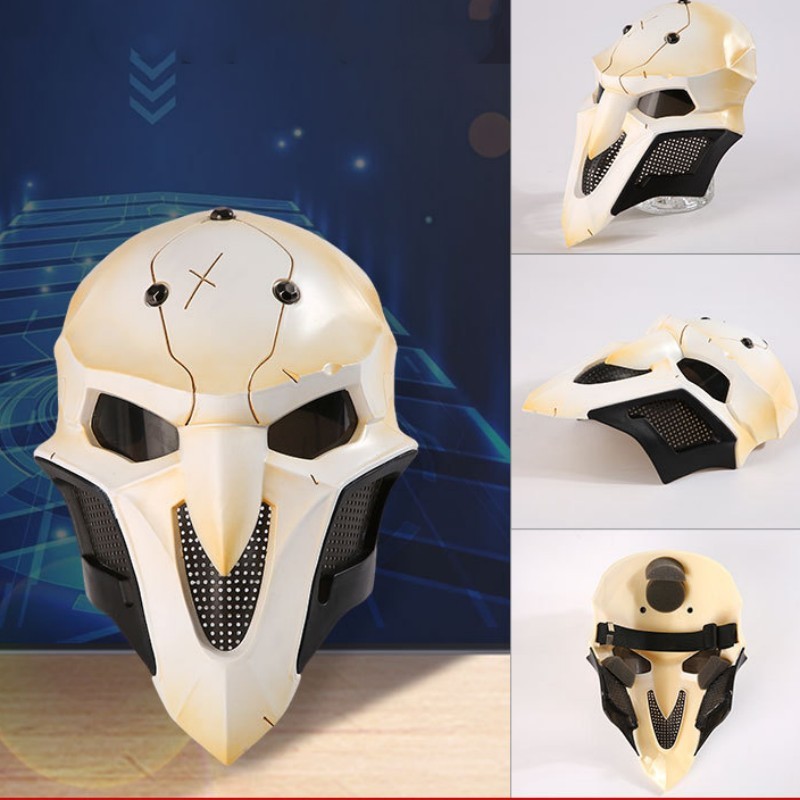 Steam Game OW Resin Mask Cosplay Overwat Horror Death Gabriel Reyes Reaper Helmet Halloween Masquera