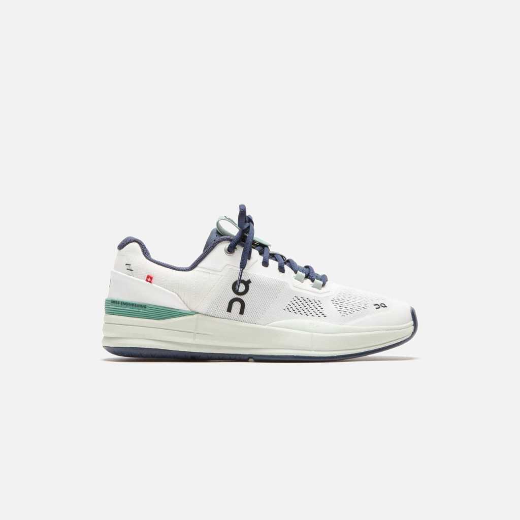 Sepatu tenis / padel On Cloud The Roger Pro Federer White Green  Shoes Tenis