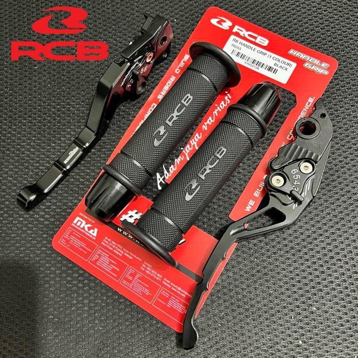 RAJA MODIF | RCB Original Handgrip HG55 + Jalu stang CNC + Handle rem stelan CNC / Nmax Aerox 155 Le