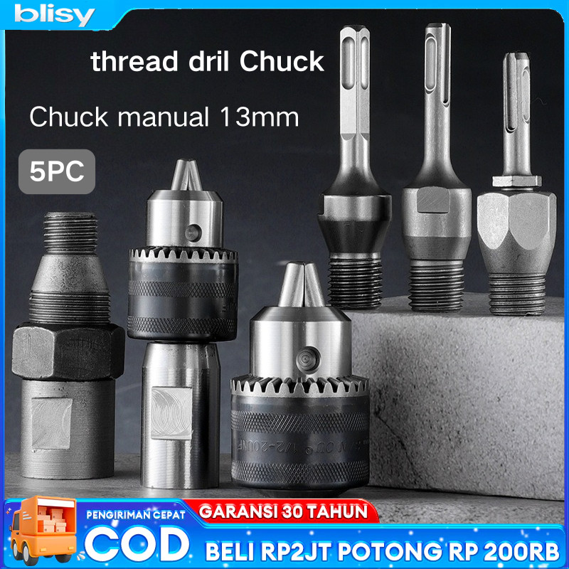 Kepala Bor 13MM Drill Chuck/Chuck Drill Accessory Kepala Chuck 13 Mm 1/2" Inch Perkakas Bor Tangan -