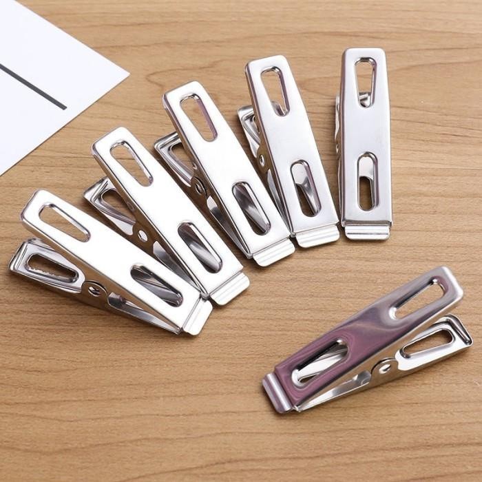 30PCS Klip Jepitan Serbaguna Stainless Steel Penjepit Jemuran Pakaian Foto / Jepitan Jemuran Baju St