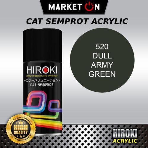 HIROKI Cat Doff 520 Dull Army Green Cat Semprot Akrilik Warna Hijau Army Finishing Matte Profesional