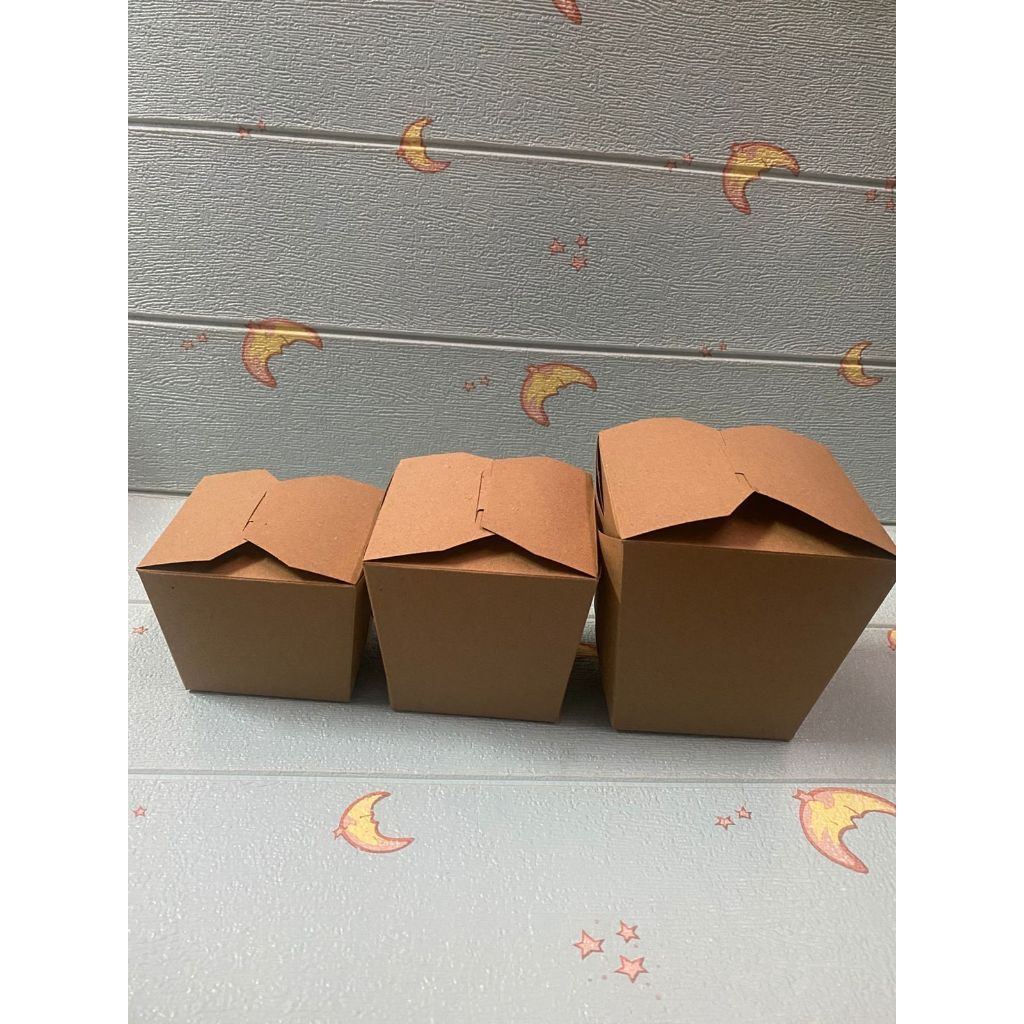 Food Pail Kraft 290 gsm S/M/L - Rice Box Takeaway - Laminasi Anti Bocor Food Grade