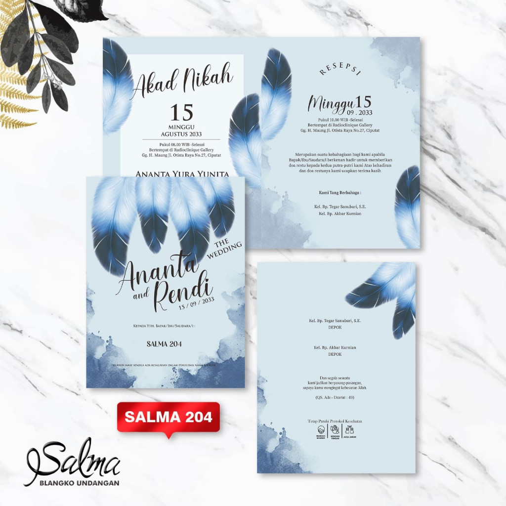 Blangko Undangan  SALMA 204  Paper Wedding