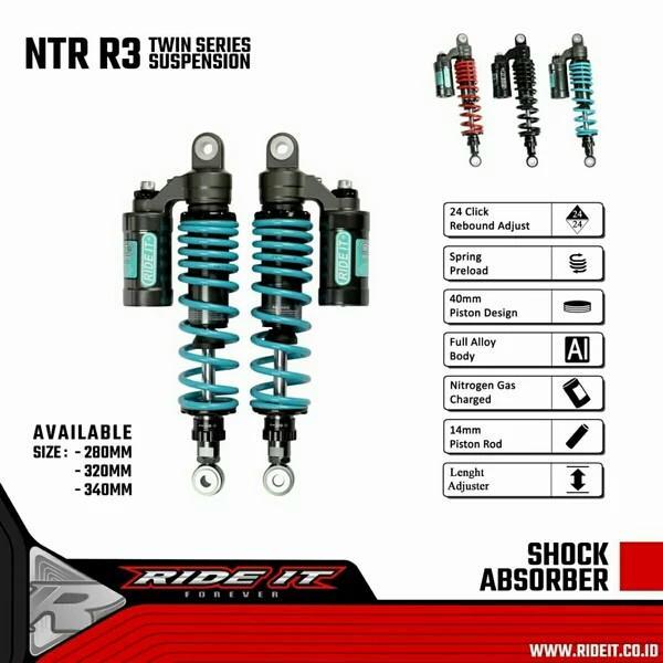 SHOCK MOTOR RIDE IT ABSORBER NTR R3 TWIN SERIES SUSPENSION 24 CLICK REBOUND ADJUST