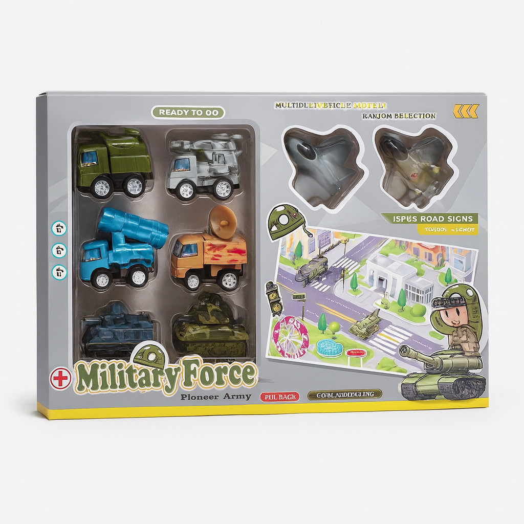 VALLPLAY  - MAINAN TRUK MILITER PESAWAT TEMPUR + PETA