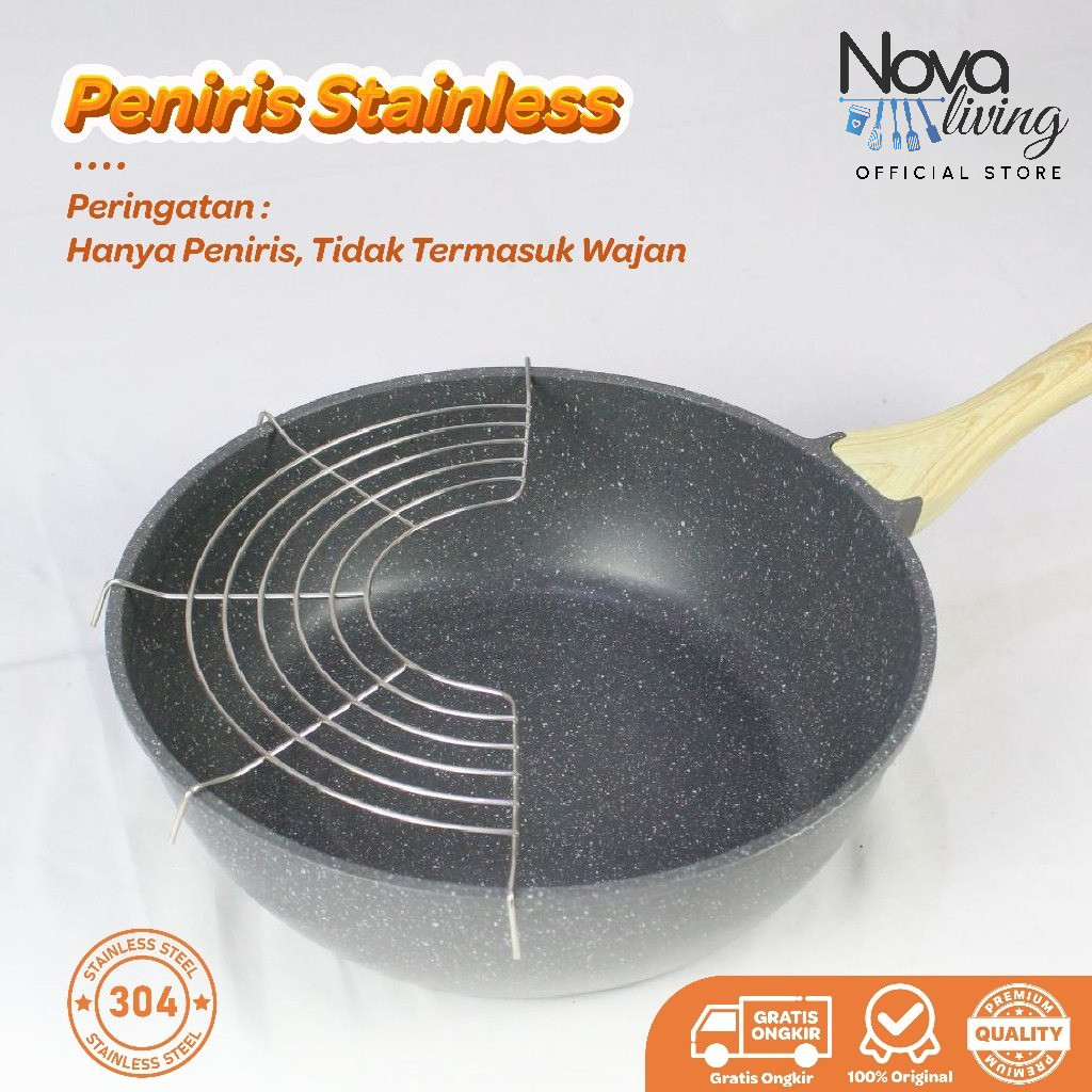 Tirisan Minyak Saringan minyak Stainless steel anti karat | Alat peniris gorengan LYJ