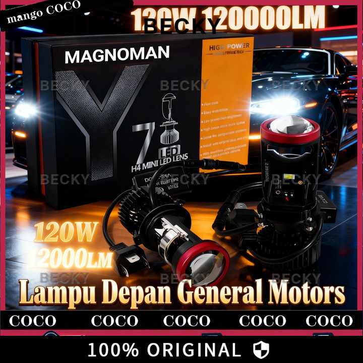 BECKY Lampu LED Universal Y7D untuk Otomotif & Sepeda Motor, Lampu Proyektor H4, Y7D Super Terang 16