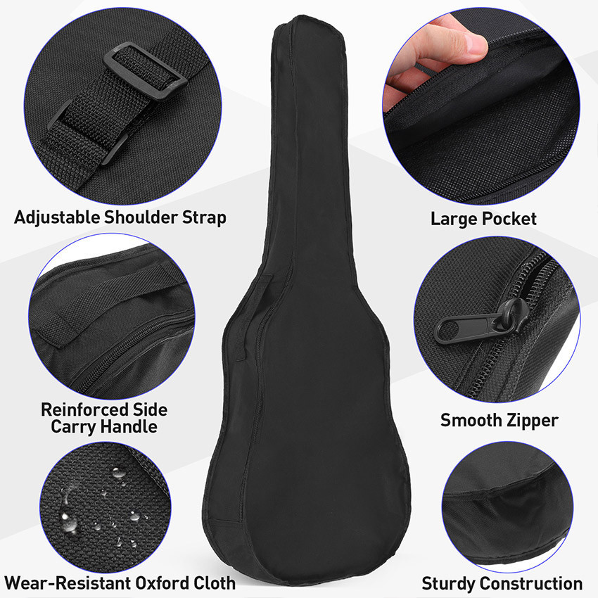 Softcase Ukulele 21 23 26 Inch Tas Busa Pelindung Gitar Akustik Sarung Ringan Anti Guncang Alat