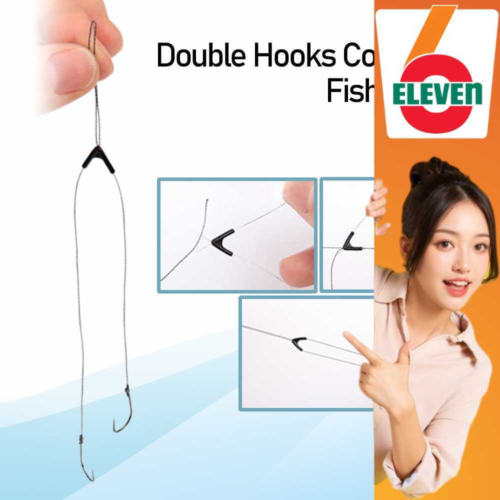 6ELEVEN - Double Hooks Contractor Fishing Line Kail Pancing 50 PCS