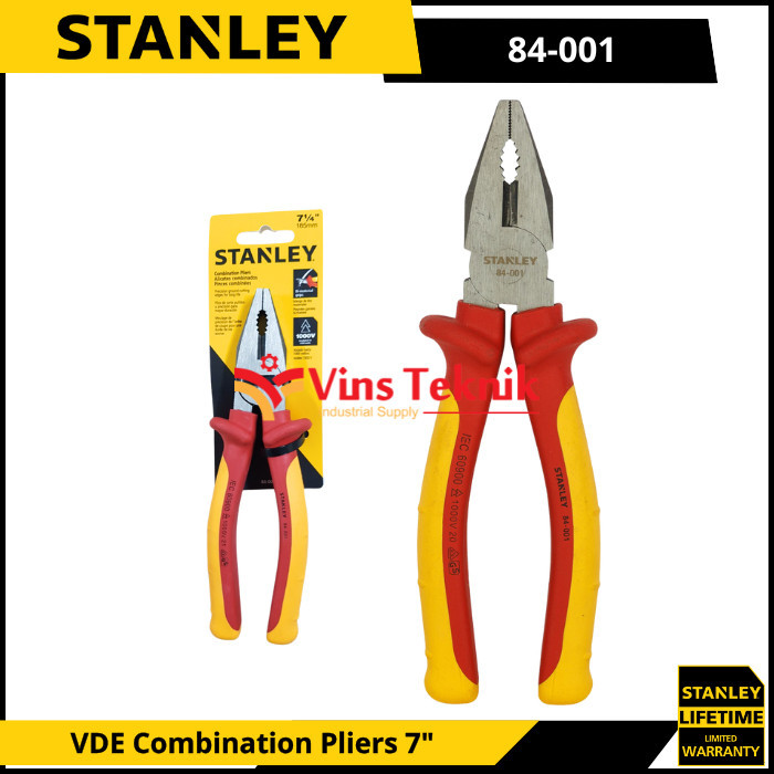 STANLEY 84-001 Tang Kombinasi Tang Listrik VDE Combination Pliers 7" 180MM 84-001