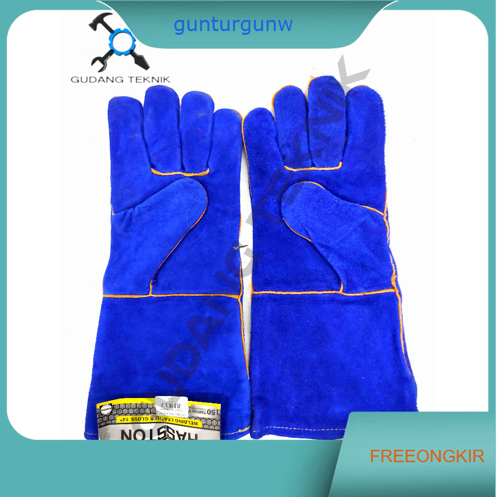(HASSTON 4050-006) Sarung Tangan Kulit Las 14" 4050-006 HASSTON PROHEX / Sarung Tangan Las BIRU 4050