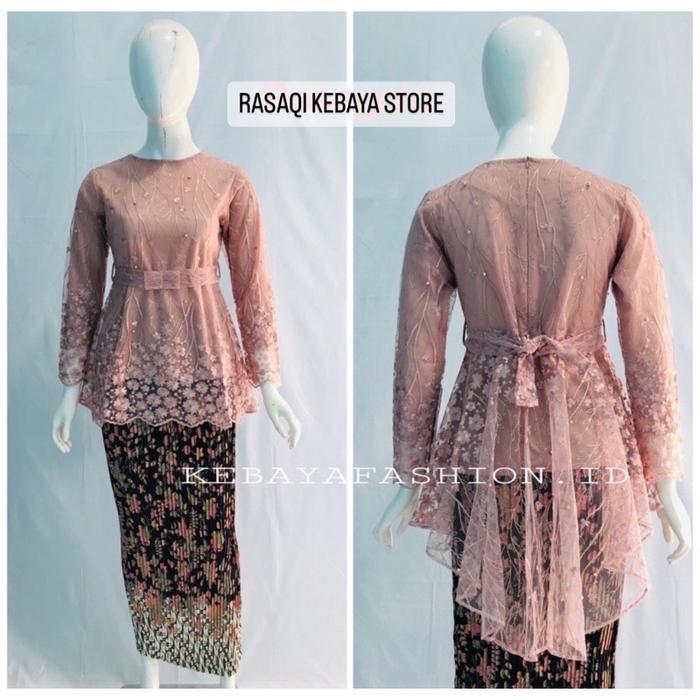 Kebaya Wisuda Korean Stayle - Baju Wisuda Kebaya - Setelan kebaya brokat Modern Kondangan Wanita - S
