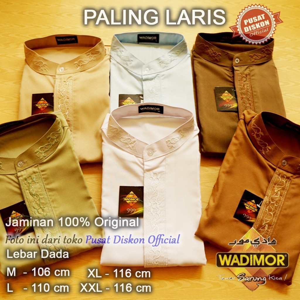 ASMARA Baju Koko Dewasa Wadimor Baju Koko Lengan Panjang Baju Koko Putih Baju Koko Muslim Baju Taqwa