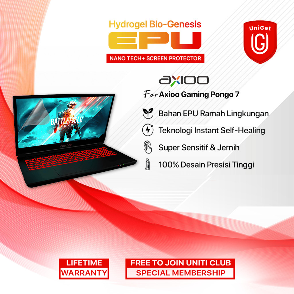 UniGet EPU BIO GENESIS Hydrogel for Axioo Gaming Pongo 7 Screen Guard Protector (Nanotech 100 Recycl
