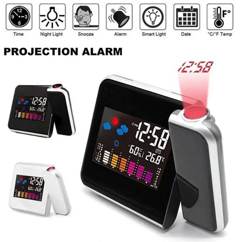 CAS - Jam Alarm Digital Proyektor LED Penunjuk Cuaca Suhu Ruangan - 8190