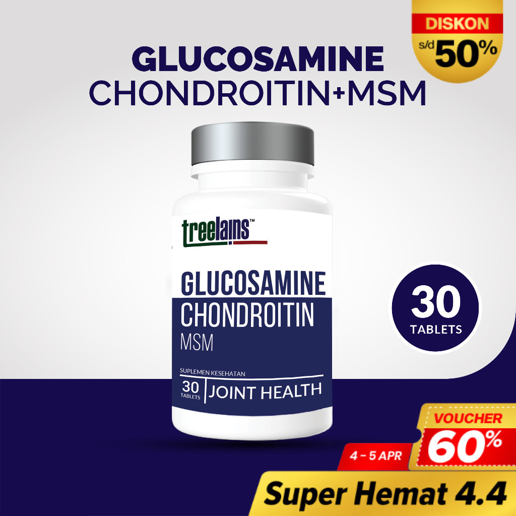 Treelains Glucosamine Chondroitin MSM 30 Tablet Suplemen Sendi Joint Supplement Pemelihara Sendi