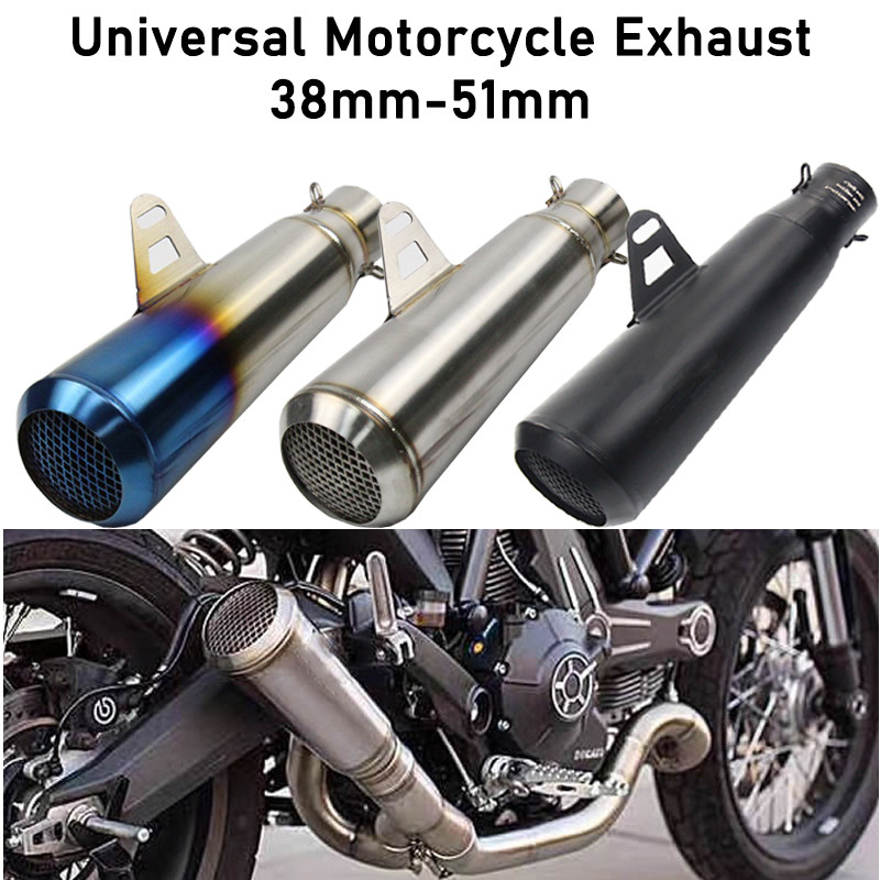 36-51mm Universal Motorcycle Exhaust Motorbike Scooter Muffler Silencer Mofied Escape Exhaust Pipe w