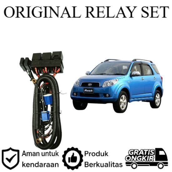 ORIGINAL Relay Set Lampu Utama LED H4  Mobil Toyota Rush 2007 2012 Lie Cheng