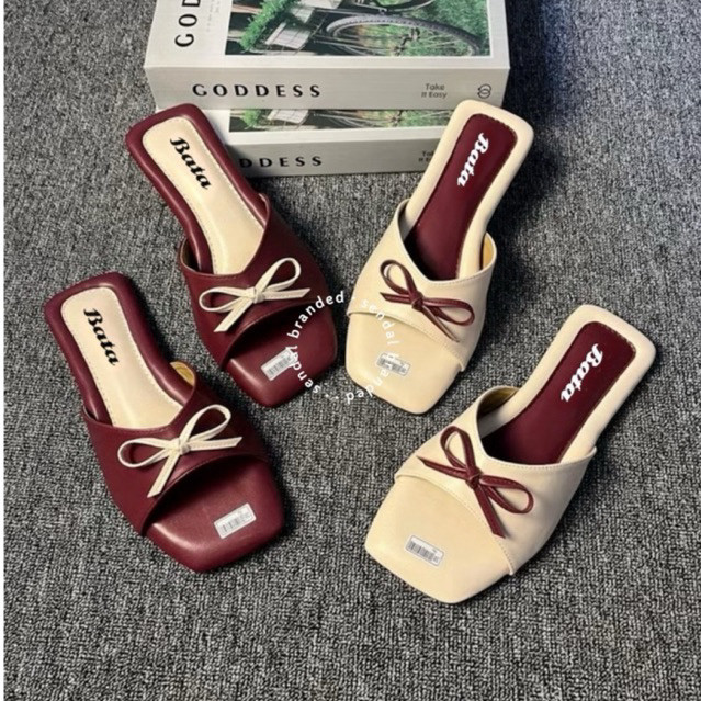Sandal Wanita Bata sendal teplek casual platform Kekinian pita flat shoes cewek