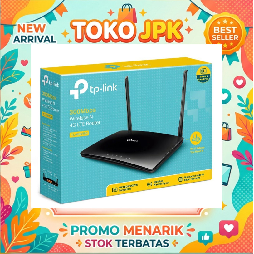 TP-Link TL-MR6400 300Mbps Wireless N 4G LTE Router Modem Wifi Slot Kartu Sim Card Unlock All Operato