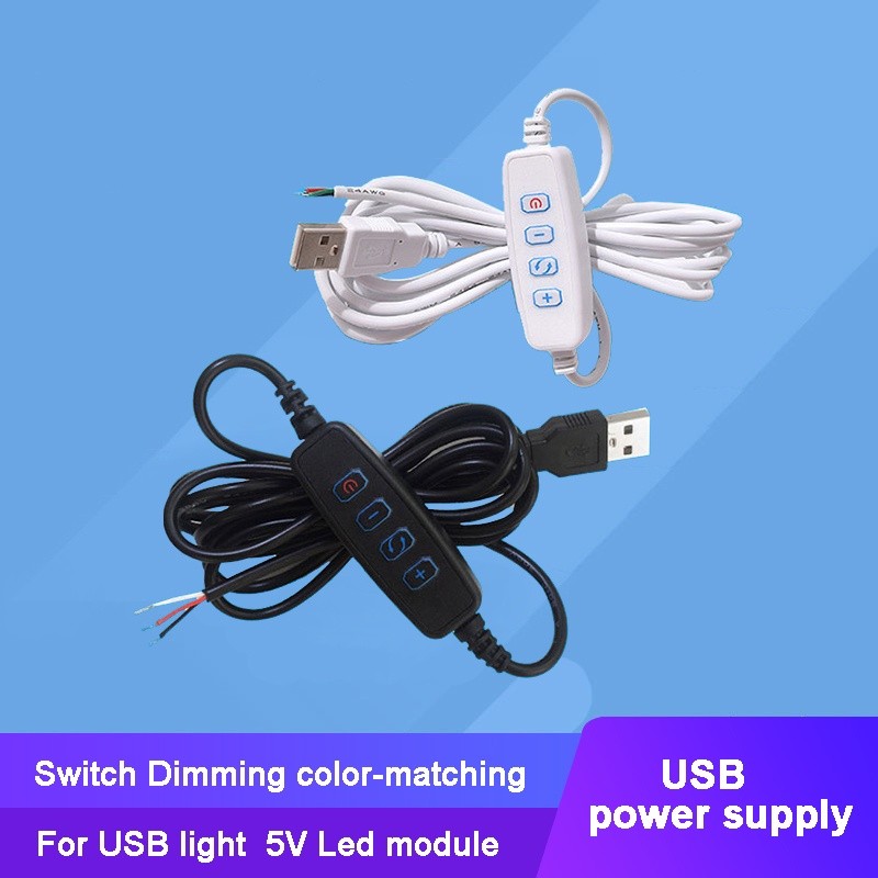 Konektor Dimmer Saklar Pengatur Warna untuk Lampu LED Tegangan Rendah USB 5V