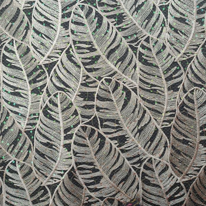 Promo Murah Kain Brokat / Brukat - Onetone Sequin 009 (Per 0,5 meter) - Hitam Terlaris