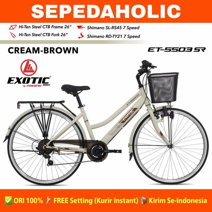 Sepeda Keranjang City Bike EXOTIC 5503 - Cream Brown