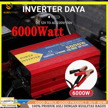 Inverter 6000 Watt Power Inverter DC AC Aki Listrik Serbaguna Besaar 2000W 1000W 500W Inverter DC 12