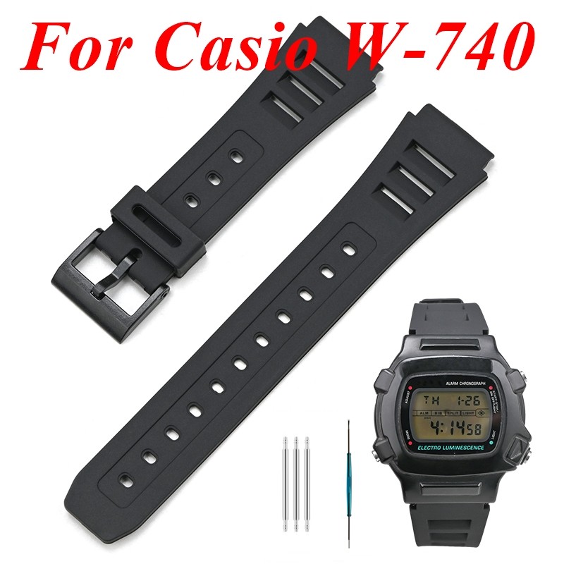 For Casio W-740 Resin Wat Strap Waterproof Watband Men Women’s Bracelet 19mm Rubber Wristband Replac