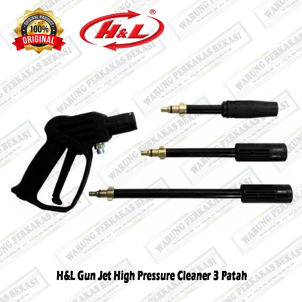 H&L Spare Part Gun Jet High Pressure Cleaner Gagang Tembakan Air Mesin Cuci Steam Listrik 3 Patah - 