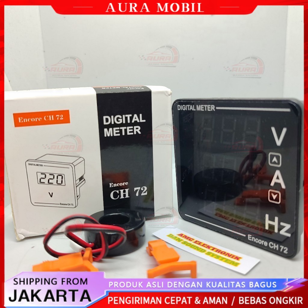 Voltmeter Ampere Meter HZ Meter Digital 3in1 500V 120A CH-72 VAHz -Aura Mobil