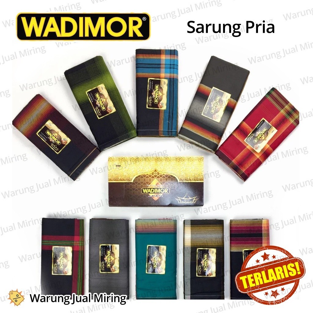 Sarung WADIMOR Padang Horison Tiga Dara Klir Kain Samping Tenun Motif Kotak Kotak2 Dewasa Pria Laki 