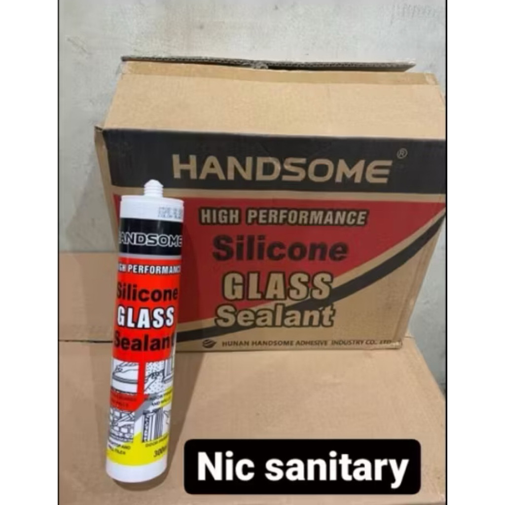 Lem botol kaca HANDSOME / lem silicone BROWN COKLAT